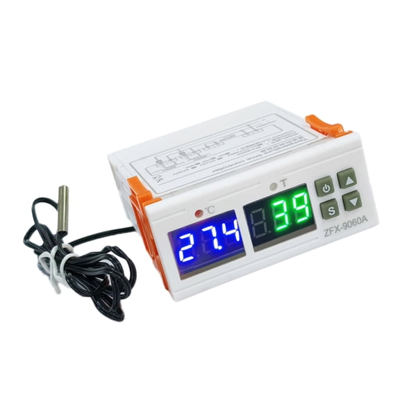 Controller ZFX-9060A Digital Temperature Controller Intelligent Temperature Regulator DC24V 10A Timing Thermostat Support Heating/Cooling/Temperature Correction/Data Locks/High Or
