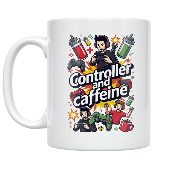 Controller and Caffeine - Gamer Enthusiast - 11 oz Ceramic Coffee Mug