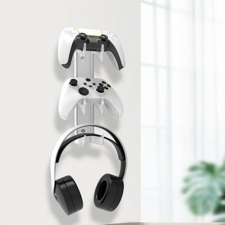 Controller and Headphone Holder Stand, Wall Mount Holder for Xbox ONE, Series X, PS5, PS4, PS3, Switch Gamepad Controller Wall Mount with Screws