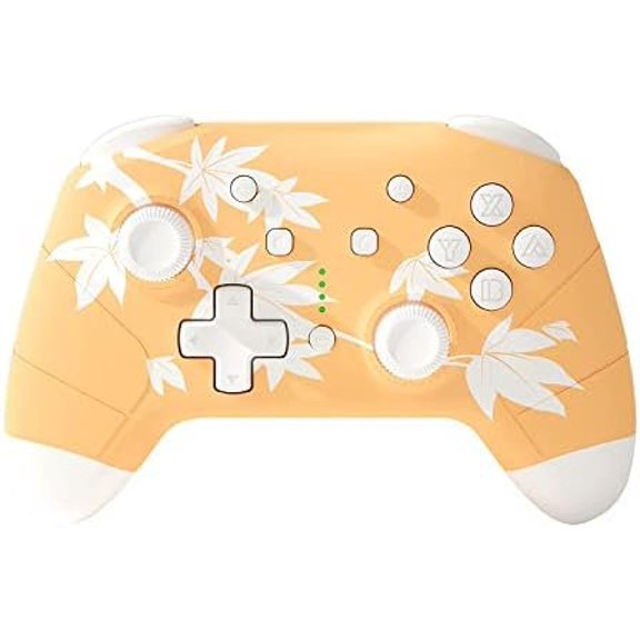 Controller for  / 2/Lite/OLED, Cute Pro Controllers with Wake-Up, Headphone Jack, Auto-Fire Turbo, Motion, Vibration, Maple Leaf Orange