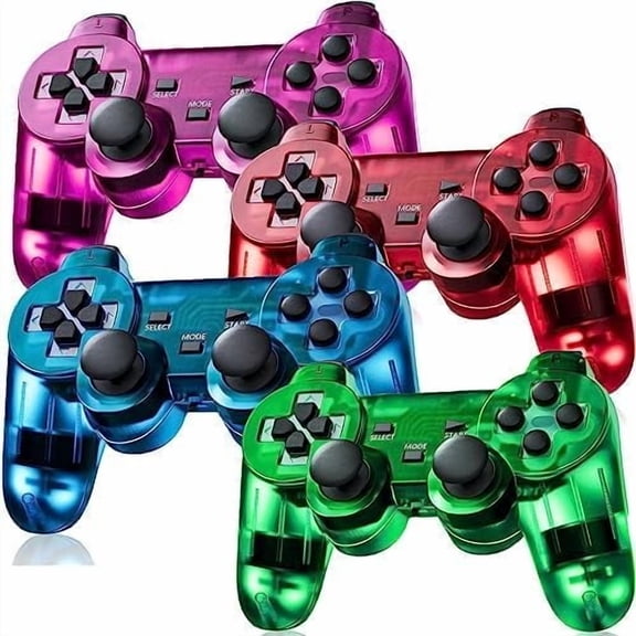 Controller for PS-2 Play 2 Double Vibration 2 - Blue Red Green Purple