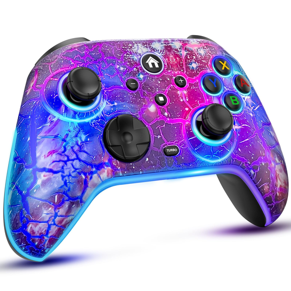 Wireless Controller compatible with Switch/OLED/Lite,ZRZLMVP Wireless Switch Pro Remote for PC/IOS/Android with Turbo Function,1200mAh,Starry Sky purple