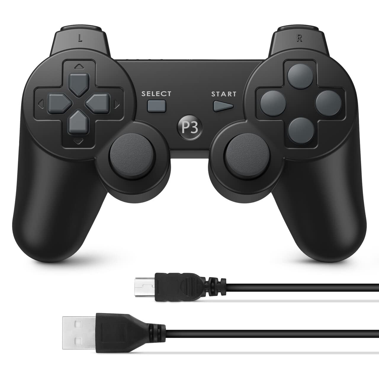 PS3 Black Wired Controller [Power A] - Walmart.com