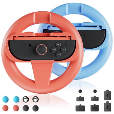 Controllers Wheels for NS Switch 2 Joycon, Racing Wheels for Kart 8/9, Accurate Steering & Comfortable Grip, Steering Wheel Joycon Controller Accessory for Switch 2