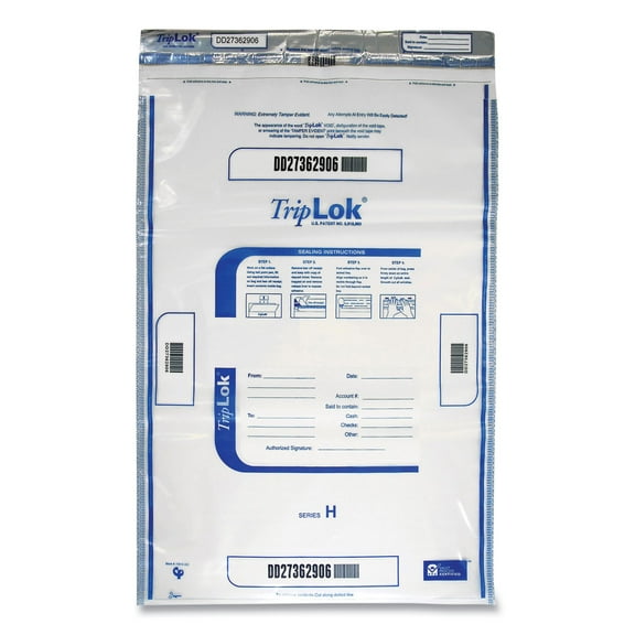 Controltek 12x16 Deposit Bag Clear Plastic 100 Pack