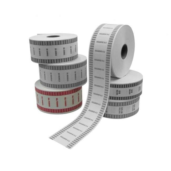 Controltek 575034 8 in. 0.50 Pennies Bleached White Kraft Automatic Coin Wrap, Red - 8 Count