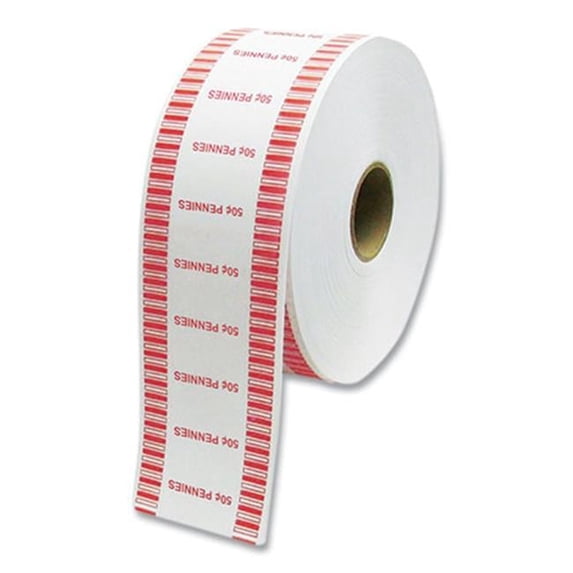 Controltek CNK575034 Penny Automatic Coin Wrapper Roll, White & Red