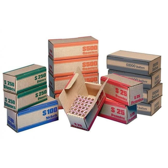Controltek 560060 Dollar 100 Nickels Die-Cut Coin Box, Blue