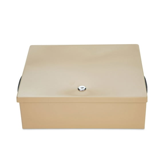 Controltek 500134 Jumbo Locking Cash Box, 1 Compartment, 14.38 X 11 X 4.13, Sand