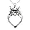 thumbnail image 1 of Owl Necklace "Watchful Owl", Bird Pendant Adorned with Swarovski Crystals, 1 of 1