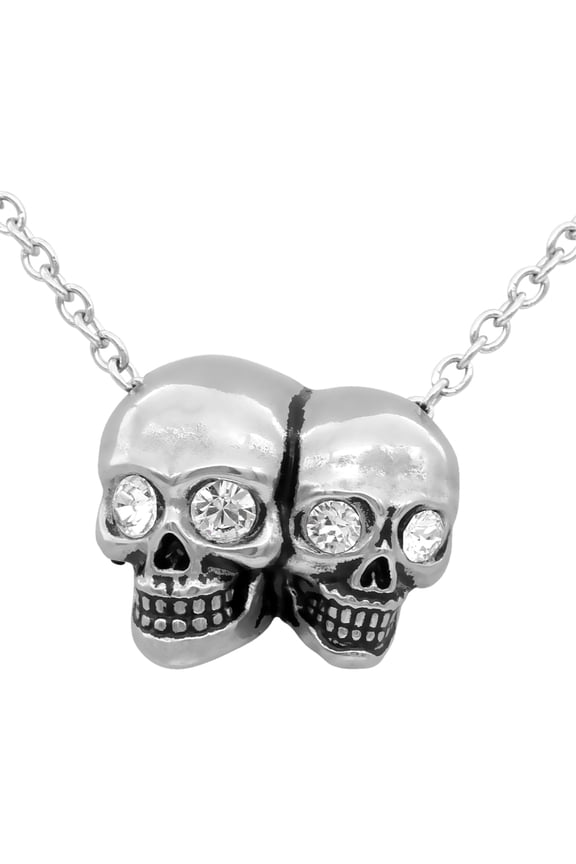 Siamese Skulls Necklace