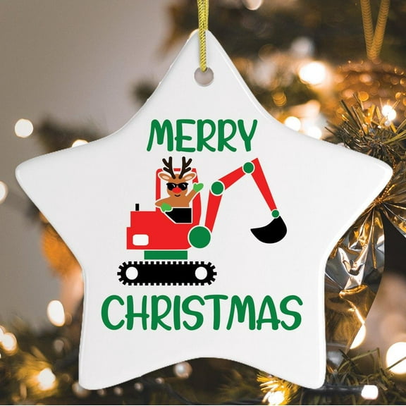 Contruction Worker Digger Christmas Ornament