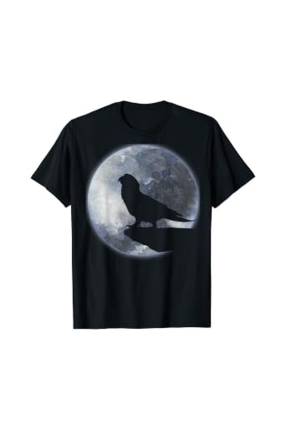 Conure Apparel, Conure Parrot Bird Silhouette And Moon T-Shirt