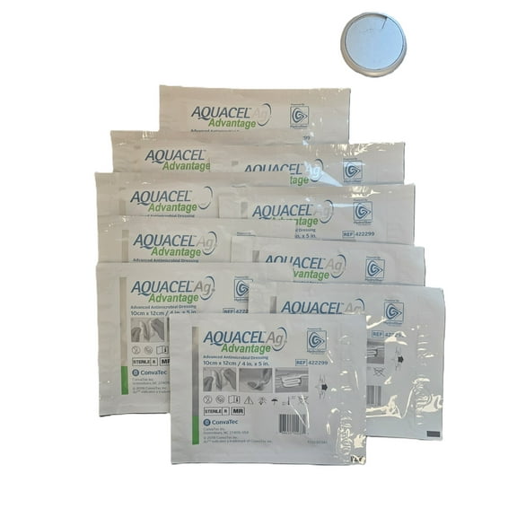 ConvaTec Aquacel Ag Advantage Advanced Antimicrobial Dressing 4"x5" 422299, 10pk