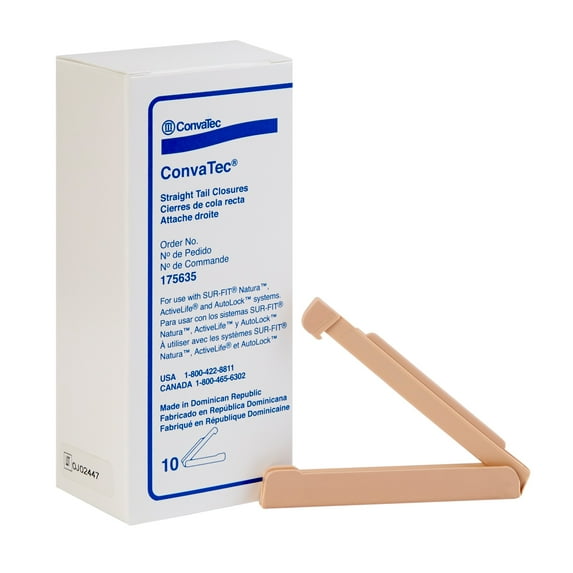 ConvaTec Tail Closure Clamp Flexible Plastic 175635, 10 Ct