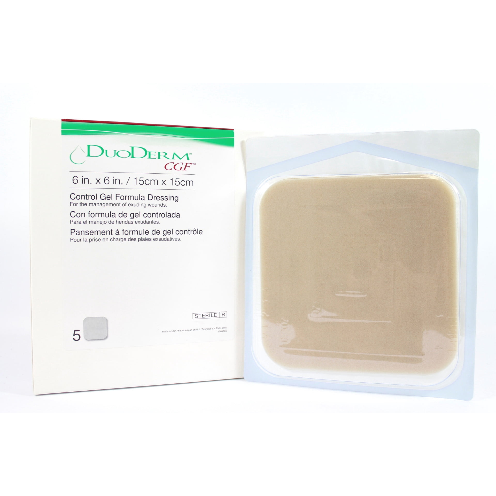 Convatec 187661 DouDERM CGF Hydrocolloid Sterile Wound Dressing 6" X 6" - Box of 5