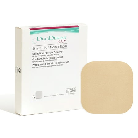 Convatec DuoDERM Control Gel 6"x6" Hydrocolloid Sterile Dressing, 5ct Box, Latex-Free