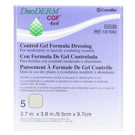 Convatec Duoderm CGF Wound Dressing, 5 Count 4x4 10cm x 10cm
