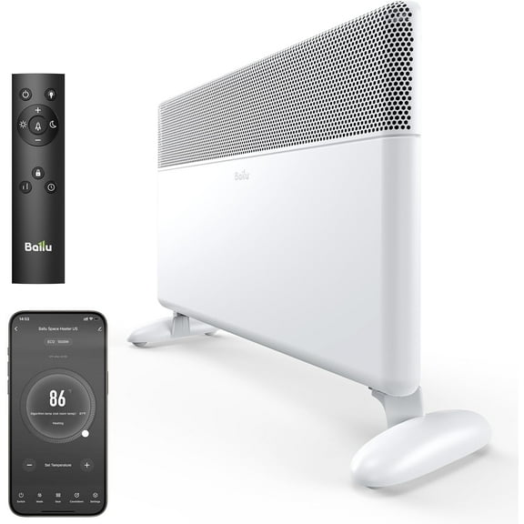 Convection Panel Space Heater,1500W Whole Room Heater for Indoor Use Large Room with Program Thermostat,Wifi App,Remote,Portable Standing Wall Mount Electric Space Heater Indoor,Work with Alexa