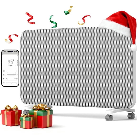 Nepsam Convection Panel Space Heater, Smart WiFi Infrared Heater & Safe, 1500W Portable and Wall Heater for Indoor Use Large Room, Gray