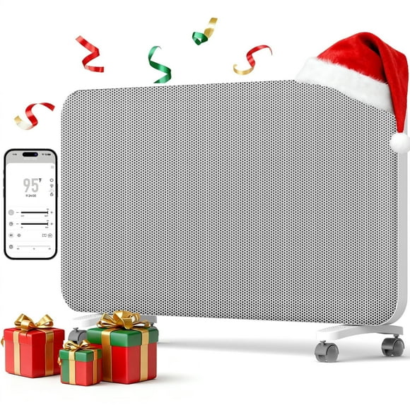 UrbanSync Convection Panel Space Heater, Smart WiFi Infrared Heater & Safe, 1500W Portable and Wall Heater for Indoor Use Large Room, Gray