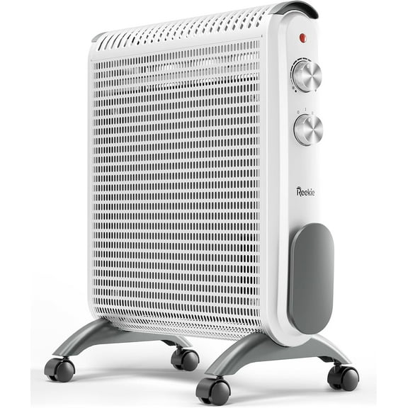 Convection Space Heaters for Indoor Use, 1500W Electric Mica Panel Heater with Thermostat, Fast Heating, Quiet, Safety Protection, Portable Large Room Heater for Bedroom Office Garage, White