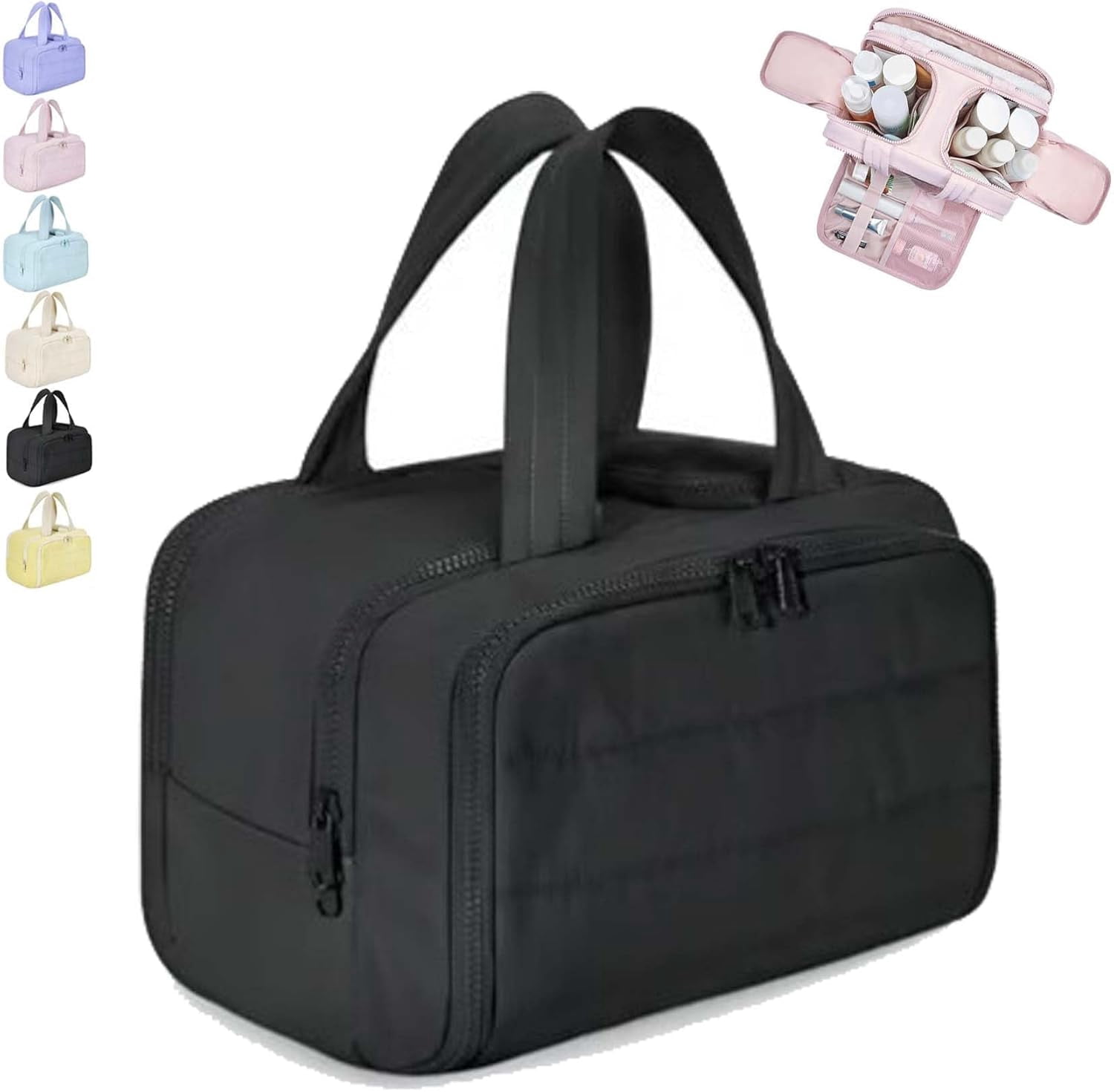 4-In-1 Travel Organizer, Lightweight Large Wide-Open Travel Bags for Women, Large Capacity Waterproof with Handle Makeup Bags