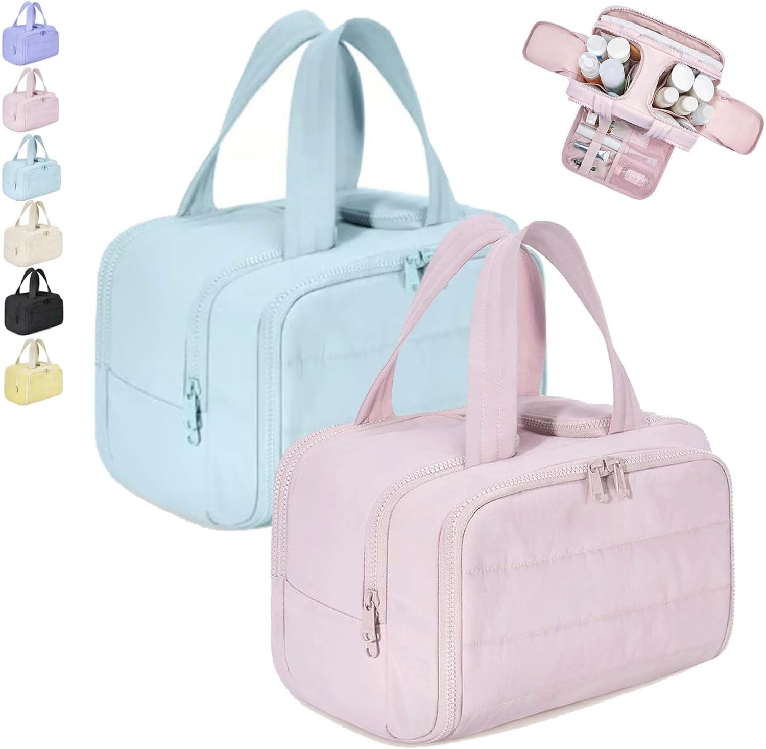 4-In-1 Travel Organizer, Lightweight Large Wide-Open Travel Bags for Women, Large Capacity Waterproof with Handle Makeup Bags
