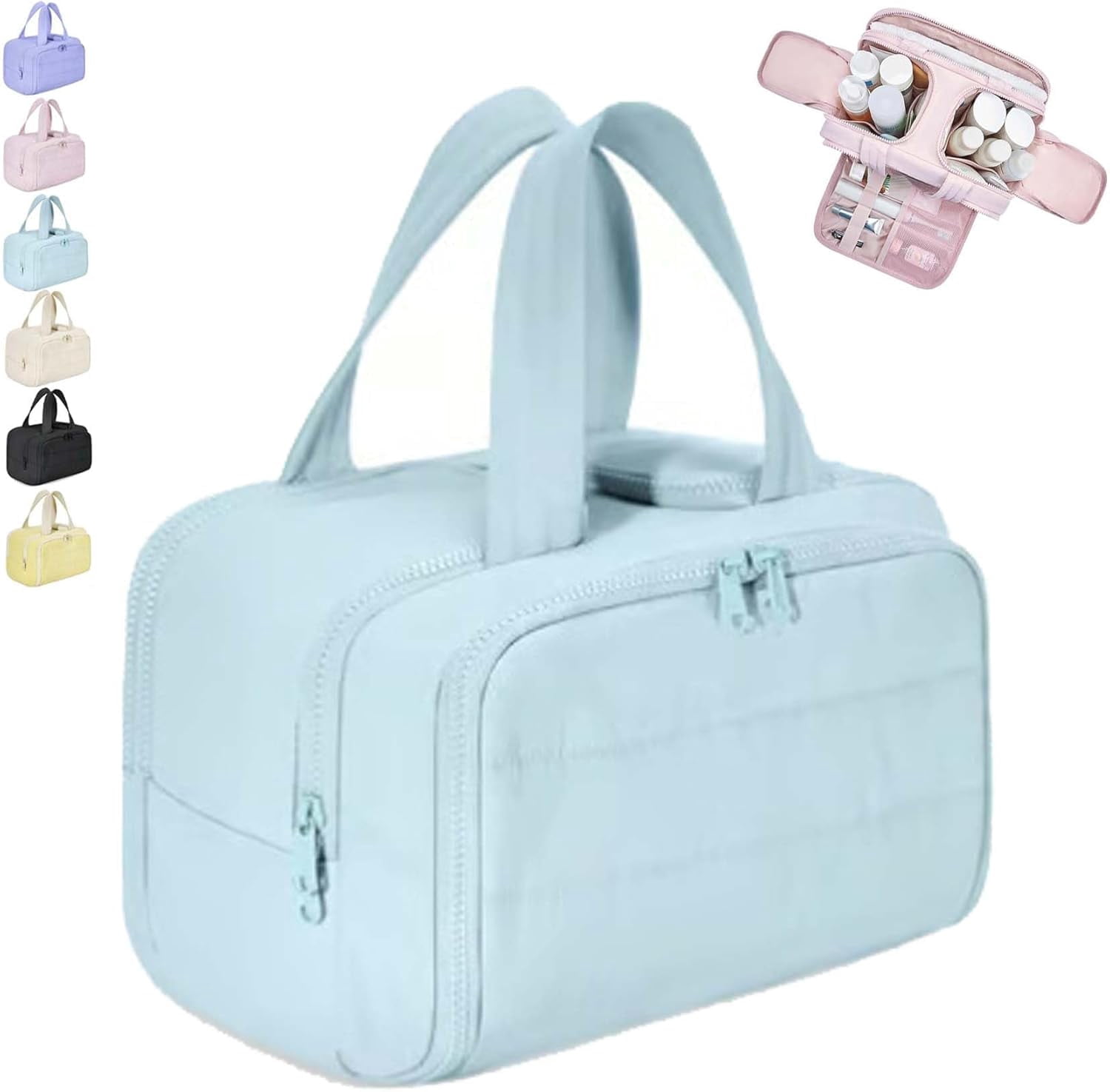 4-In-1 Travel Organizer, Lightweight Large Wide-Open Travel Bags for Women, Large Capacity Waterproof with Handle Makeup Bags
