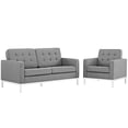 thumbnail image 1 of Loft Living Room Set Upholstered Fabric Set of 2, Light Gray Size:31"Lx31"Wx32"H, 1 of 6