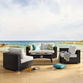 thumbnail image 1 of Modway Convene 5 Piece Set Outdoor Patio with Fire Pit in Espresso White, 1 of 8