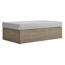 Modway Convene Outdoor Rectangle Synthetic Rattan Ottoman in Cappuccino/Gray