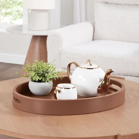 Convenience Conccepts Palm Beach Oval Decorative Serving Tray, Terracotta