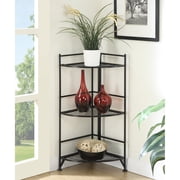 Convenience Concepts 3-Tier Corner Folding Metal Corner Shelf, Multiple Finishes