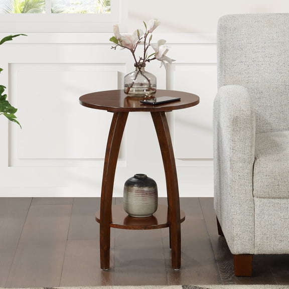 Convenience Concepts Aldrin End Table with Shelf in Espresso Wood Finish