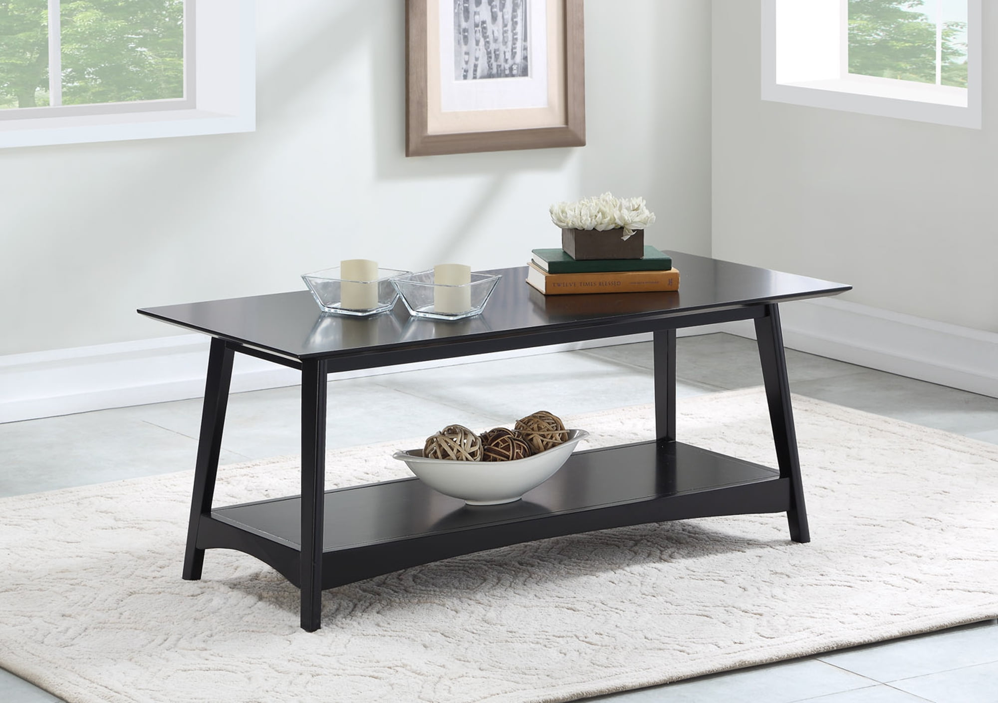 Convenience Concepts Alpine Coffee Table with Shelf, Black - Walmart.com