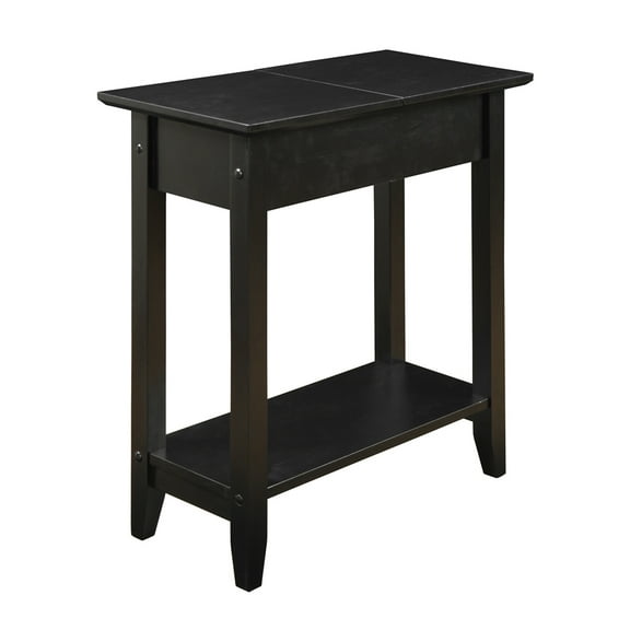 Convenience Concepts American Heritage 24 in. Tall Flip Top End Table, Black