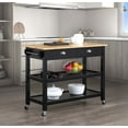 thumbnail image 1 of Convenience Concepts American Heritage 3 Tier Butcher Block Kitchen Cart with Drawers, Multiple Finishes, 1 of 11