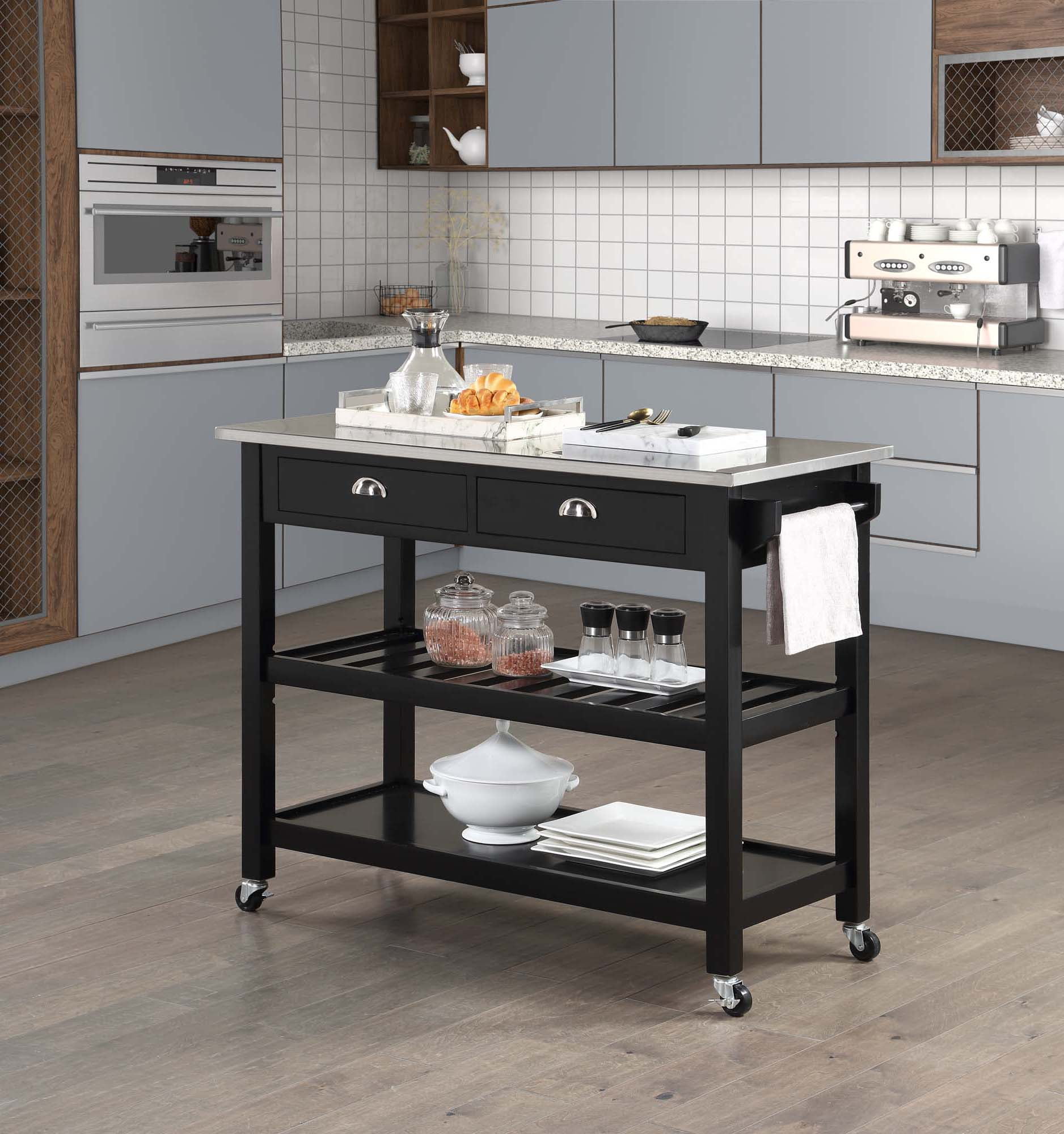 Convenience Concepts American Heritage 3 Tier Stainless Steel Kitchen