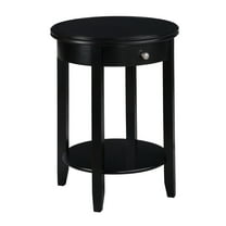 Convenience Concepts American Heritage Baldwin 1 Drawer End Table with Shelf, Black
