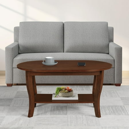 Convenience Concepts American Heritage Classic Oval Fiberboard Coffee Table, Espresso