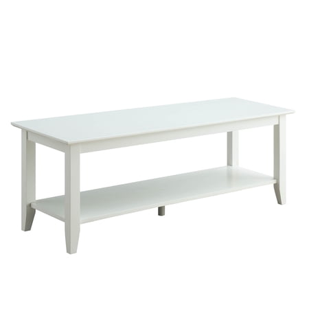 Convenience Concepts American Heritage Coffee Table with Shelf, White
