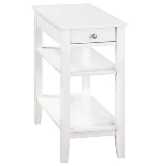 Convenience Concepts American Heritage End Table w/ Charging Station, White
