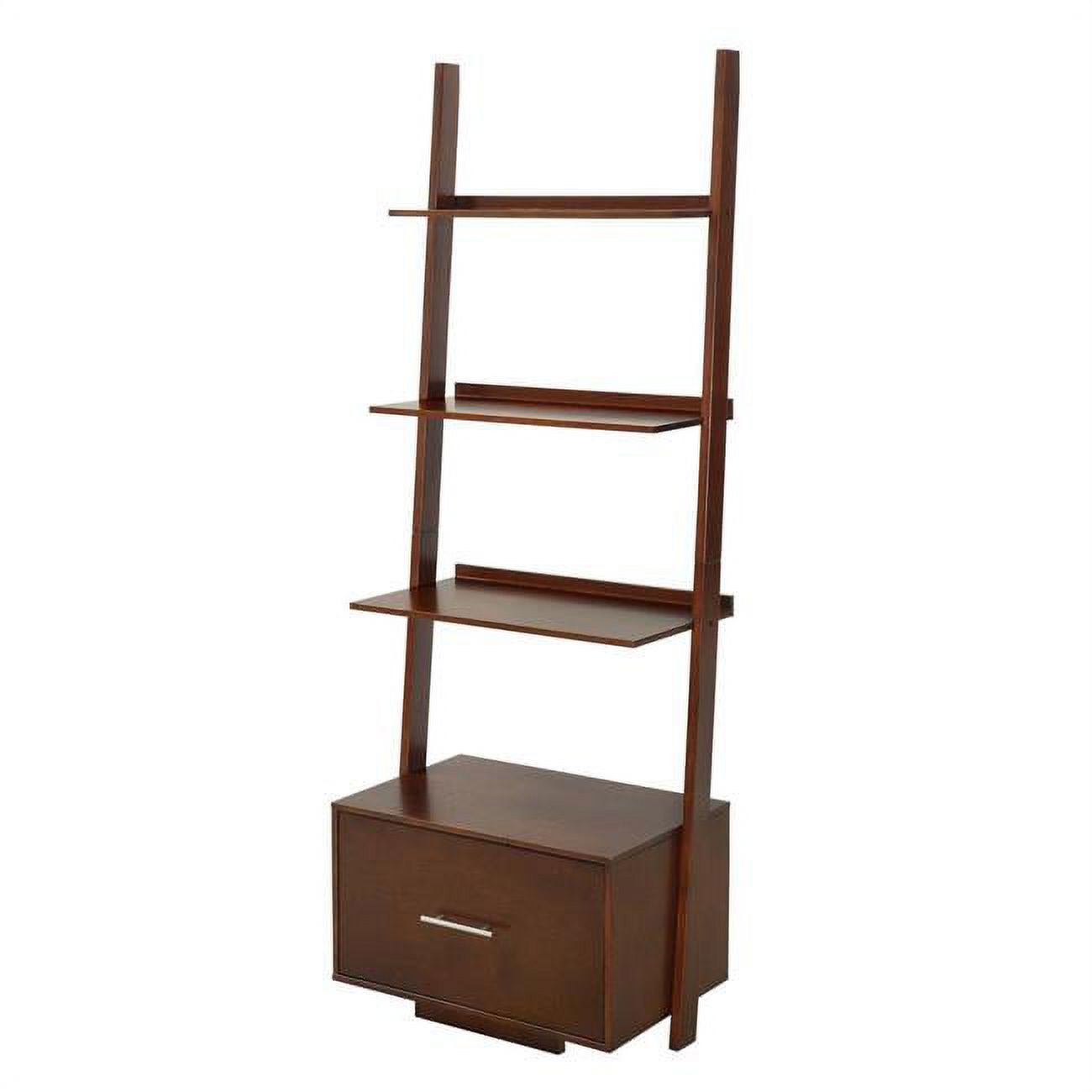 Convenience Concepts American Heritage Ladder Bookcase with File Drawer