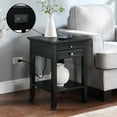 thumbnail image 1 of Convenience Concepts American Heritage Logan 24.25" Tall End Table with Charging Station and Shelf, Black, 1 of 6