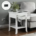 thumbnail image 1 of Convenience Concepts American Heritage Logan 24.25 in. End Table with Charging Station and Shelf in White, 1 of 6