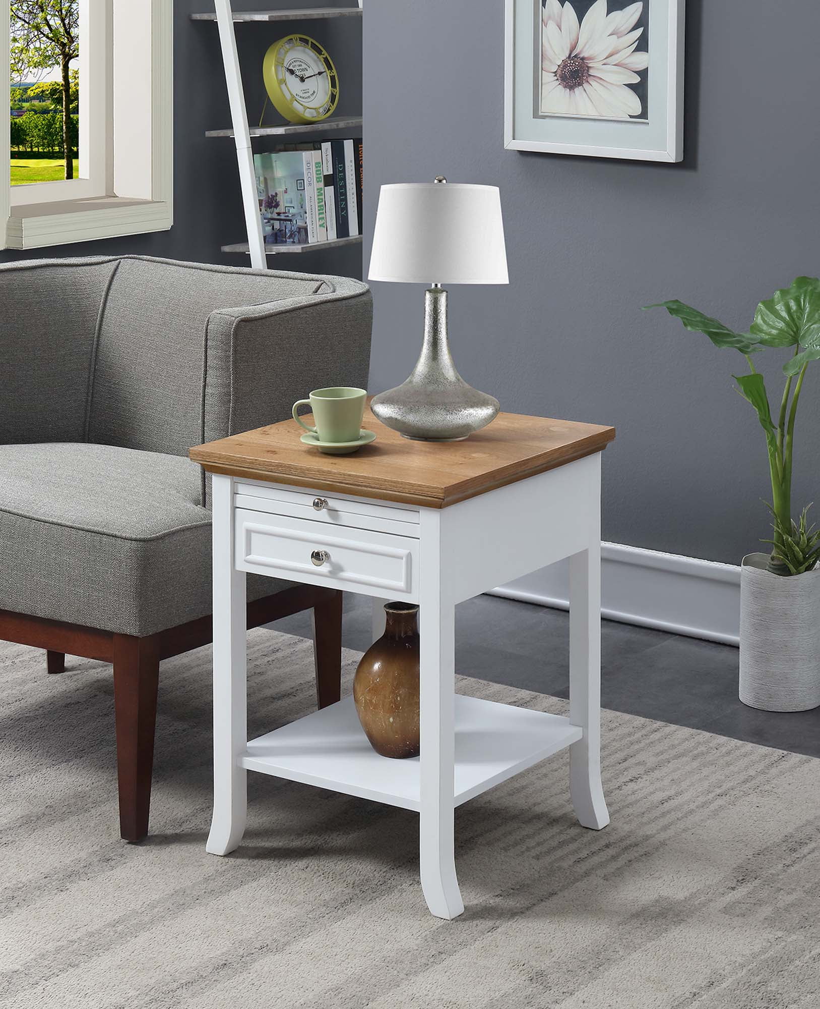 Convenience Concepts American Heritage Logan End Table with Drawer and  Slide, Multiple Colors