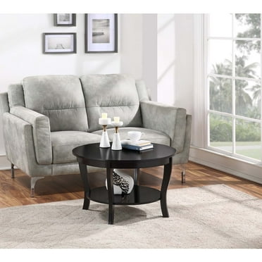 Convenience Concepts American Heritage Round Coffee Table 30" in Black Wood