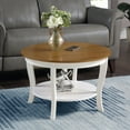 thumbnail image 1 of Convenience Concepts American Heritage Round Coffee Table with Shelf, Driftwood/White Wood Finish, 1 of 7