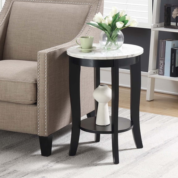 Convenience Concepts American Heritage Round End Table, Multiple Finishes